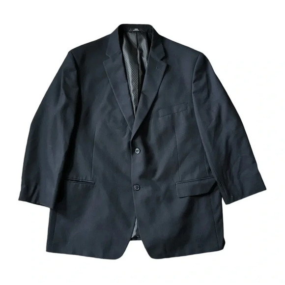 Haggar 48R Navy Blue Suit up System Pinstripe Blazer Suit Jacket Sport Coat - Picture 1 of 7